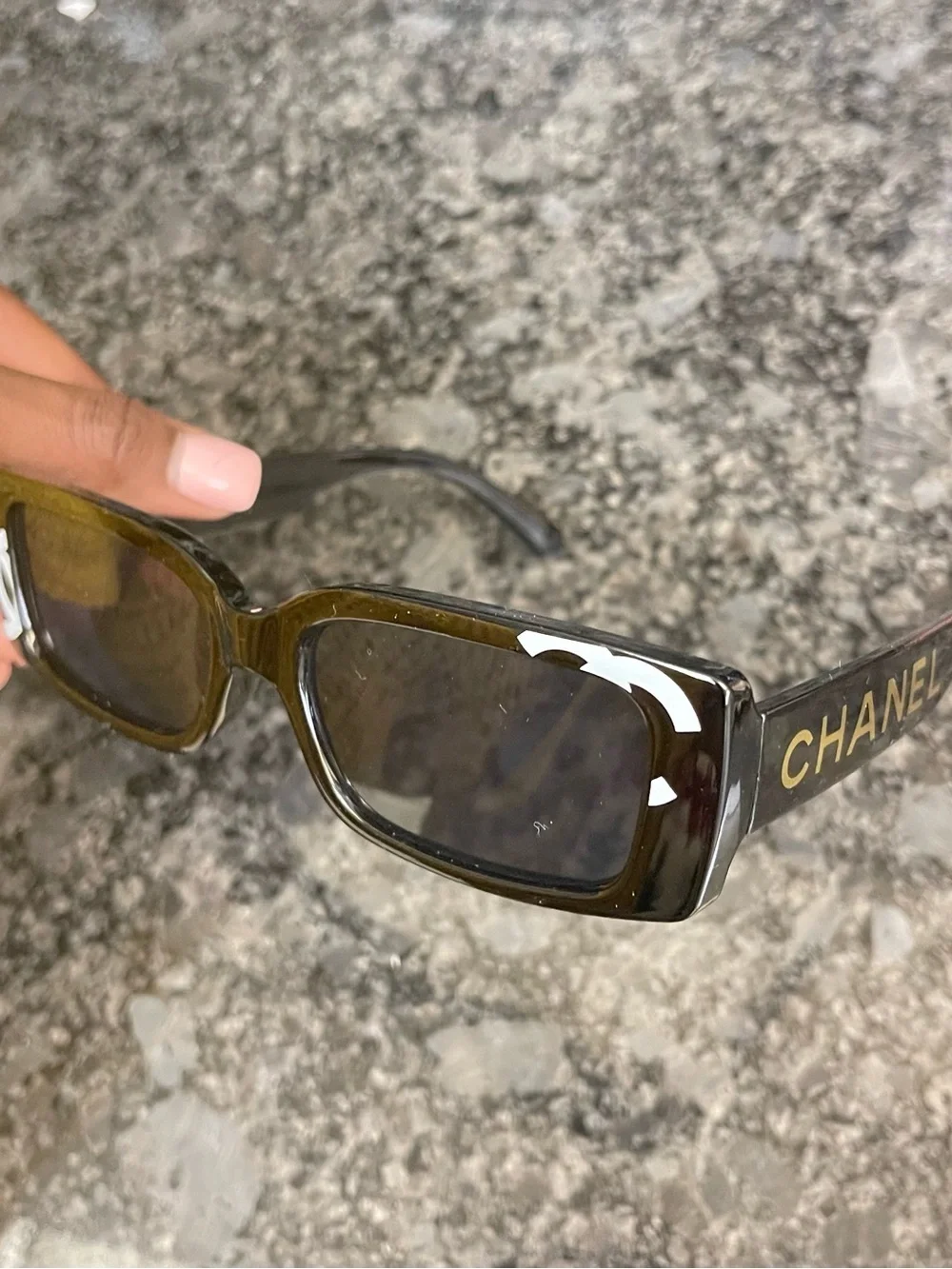 Chanel Women's Black Rectangle Sunglasses